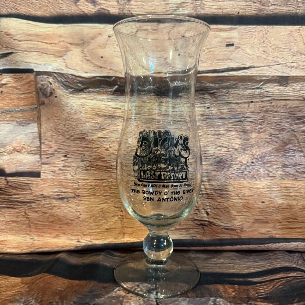 Dick's Last Resort Hurricane Glass San Antonio Novelty Barware